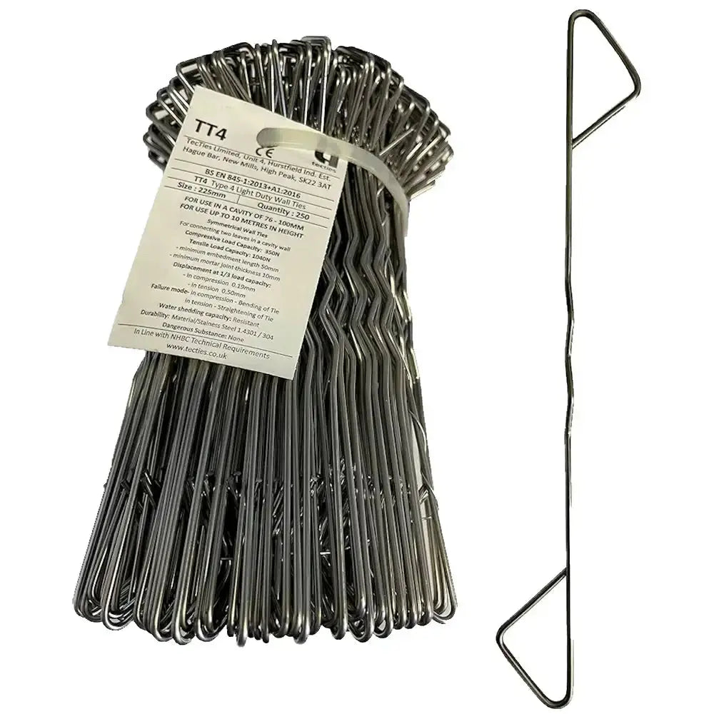 Stainless Steel Brick Tie TT4 275mm Box 250 TECTIES (T89D)