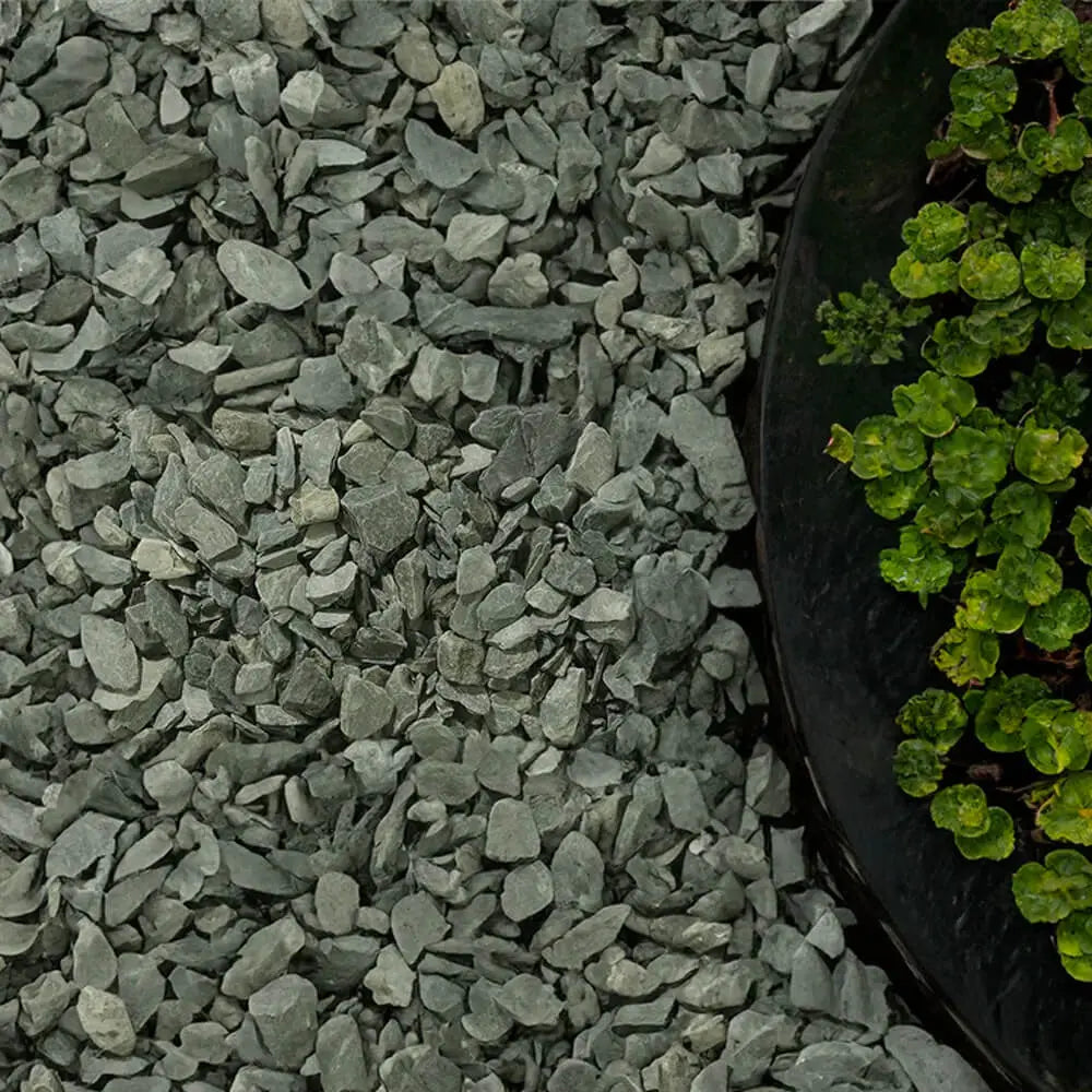 20mm Green Slate Chippings Bulk Jumbo Bag Gravel LONG RAKE SPAR CO LTD