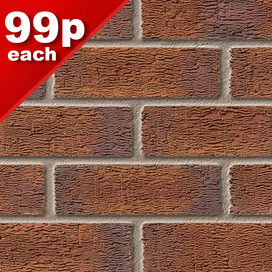New Burntwood Red Rustic Facing Brick Pack of 500