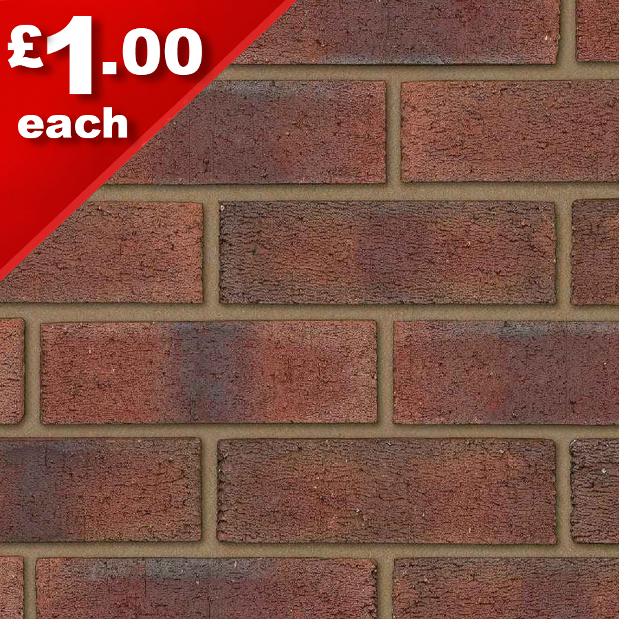 New Burntwood Red Rustic 73mm Facing Brick Pack of 332