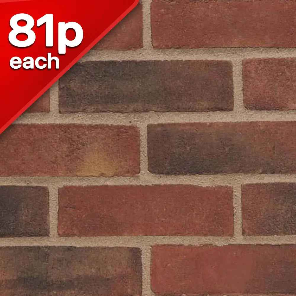 Blended Red Multi Gilt Stock Facing Brick Pack of 500